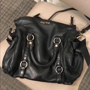 COPY - Miu Miu black leather bag with gold hardwa…